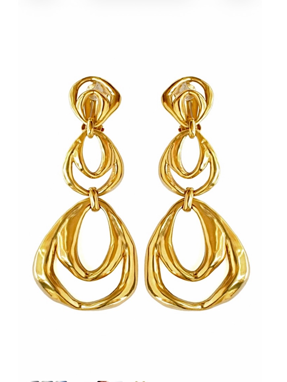Goossens Paris ~ Spirale Three Links Clip Earrings